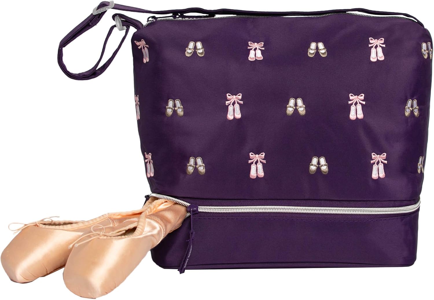 Horizon Dance 5606 Daisy Embroidered Ballet and Tap Dance Small Gear Tote Bag with Shoe Compartment