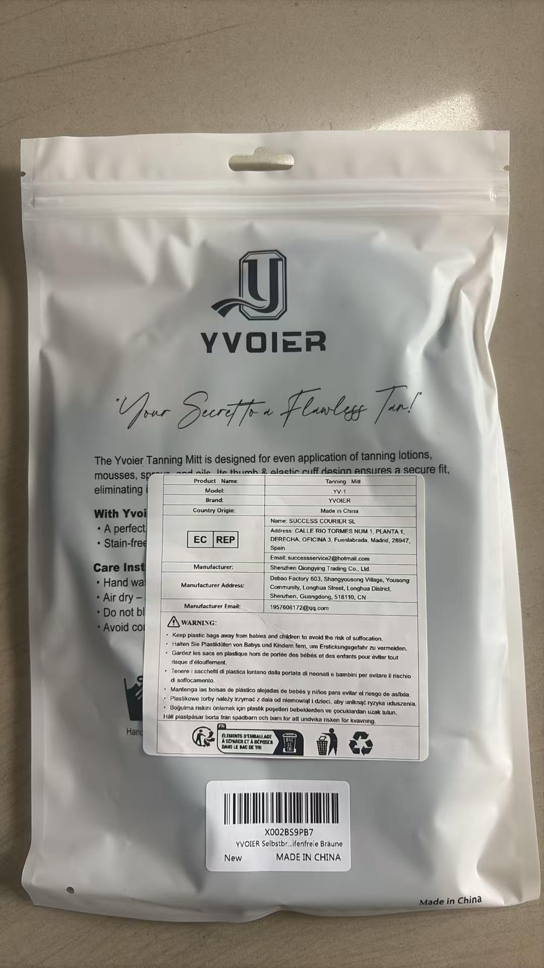 YVOIER Applicator-Doble Cara Bronceador Mitt Velvet Loción Aplicador Autobronceador Guante Manopla para Bronceado, Loción Tanner, Espuma