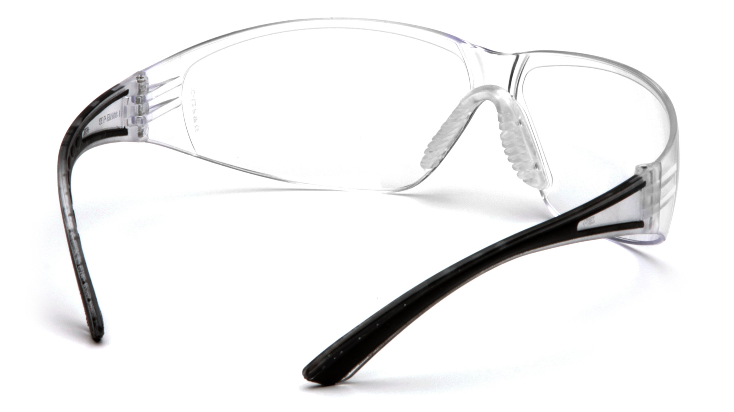 Pyramex Cortez - Gafas de seguridad, lentes transparentes con patillas negras
