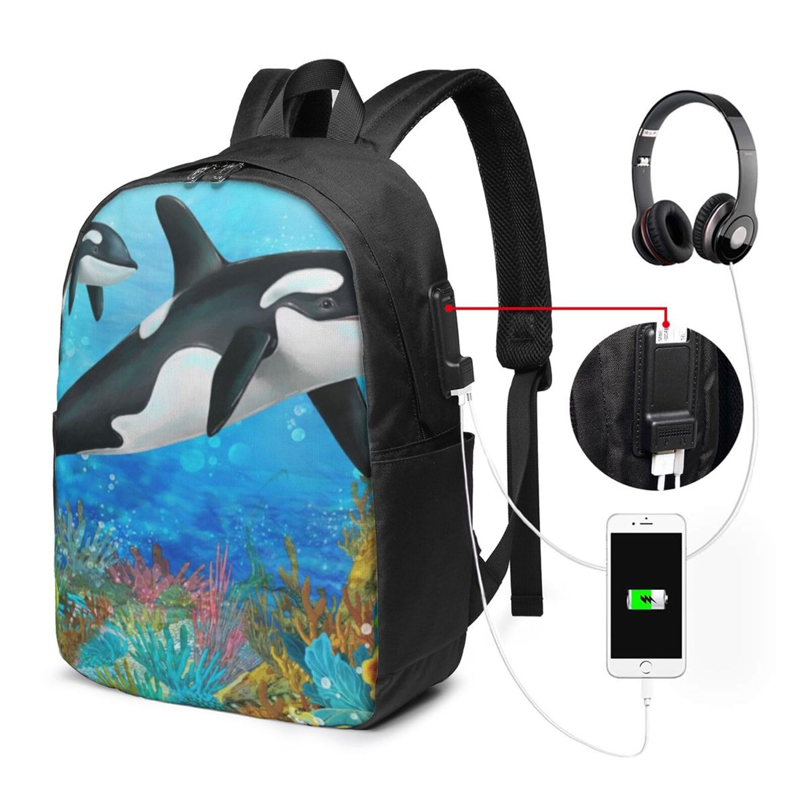 Sunrise Over Hanauma Bay Oahu Hawaii - Zaino per laptop con porta USB da 17