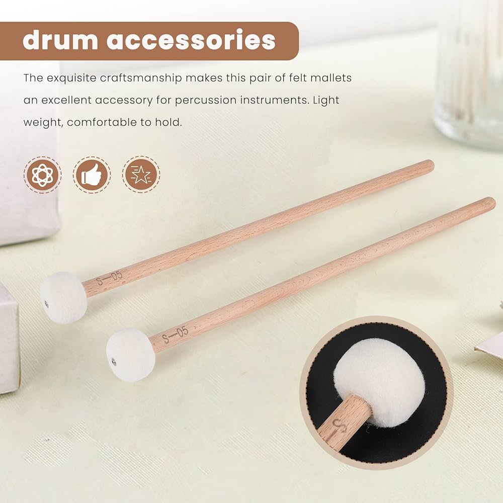 Glockenspiel Mallets Jiayouy 8 Inch Rubber Head Percussion Mallets Sticks For Tongue Drum, Xylophone Rubber Mallets