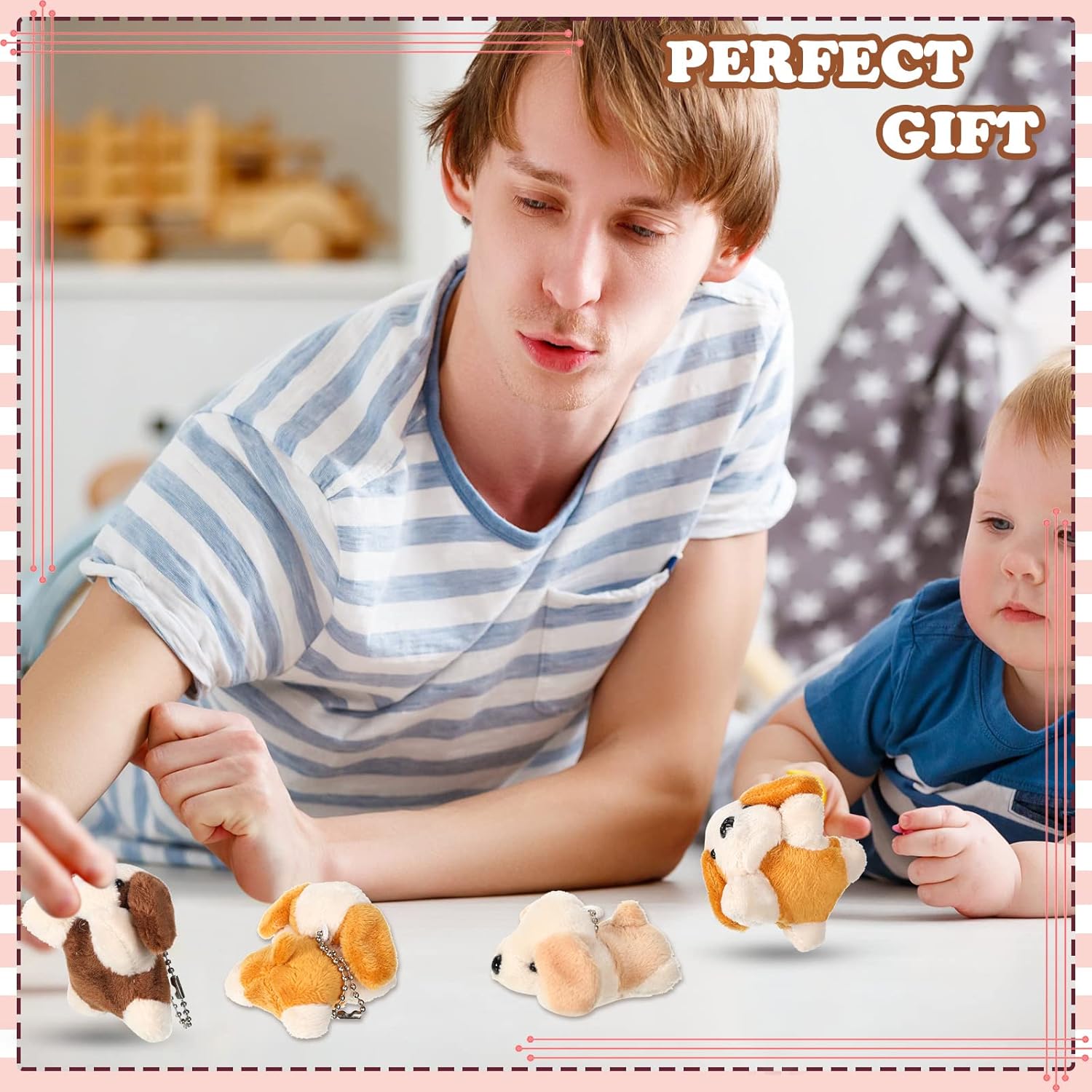 Sosation 20 Pcs Mini Stuffed Animal Dog Bulk Adopt a Puppy Favors Soft Puppy Gift Party for Kids Graduation Birthday Party Charity Donation Classroom Goodie Stuffer (Stylish Style,Traditional Color)