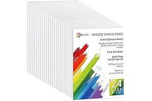 Simetufy 24 Pack 9x12 Canvas Boards for Painting