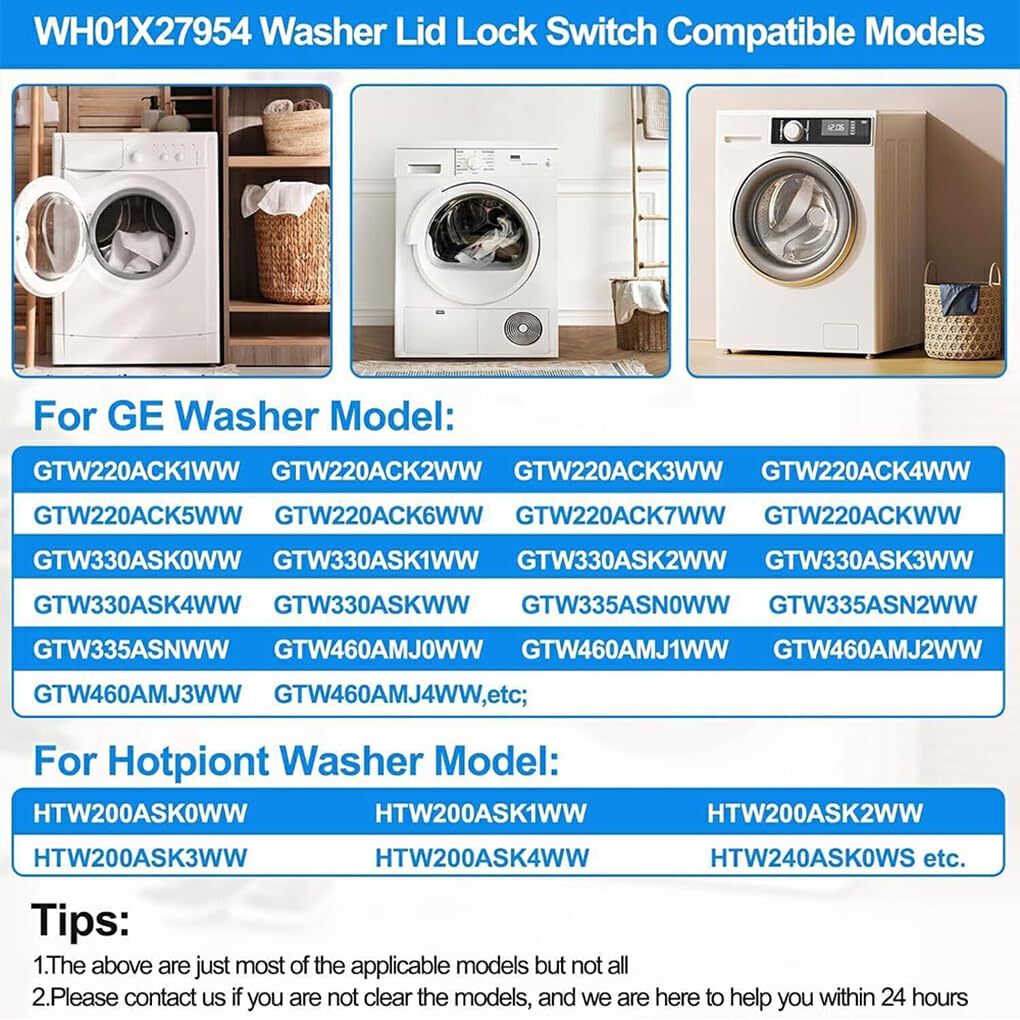 New HPUY WH01X27954 Washer Lid Lock Switch Fits For GE Hotpoint - Foto 5