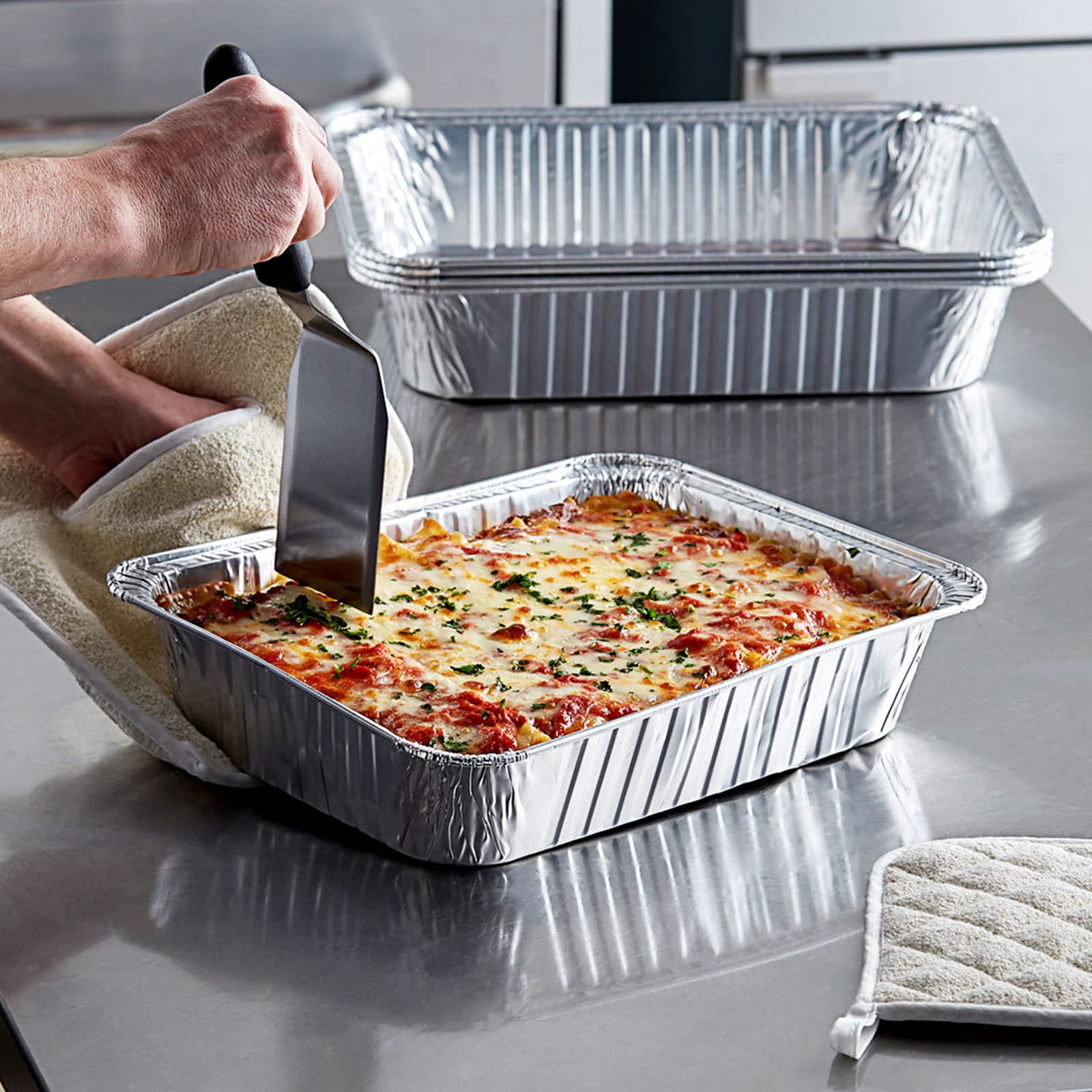 SENENQU 30 Pezzi Teglia Alluminio 3500 ml Senza Coperchio, Teglie Alluminio Usa e Getta per Barbecue Usa e Getta Forno Buffet Griglia Catering e Cucina