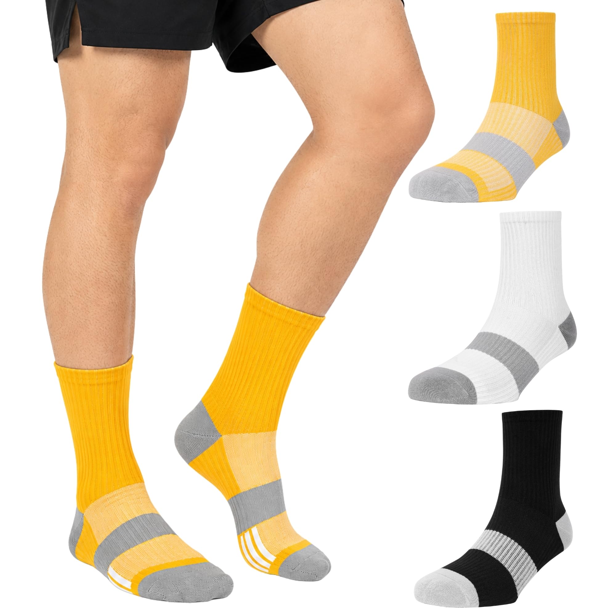 Luxe KICK OFF EDITION Crew Length Sports Socks for Men & Women (Pack of 3) | Luxury Pure-Combed Cotton | Anti-Odour, Anti-Bacterial | Cushioned Heel & Toe | Arch Support | Breathable-picture-41