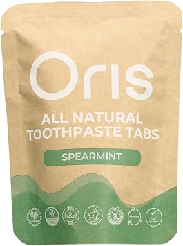 Oris Natural Dental Paste Tablets - Hydroxyapatite Enamel Remineralization Tablets - Suitable for Children and Easy to Carry - 62 Pieces Cane Grass