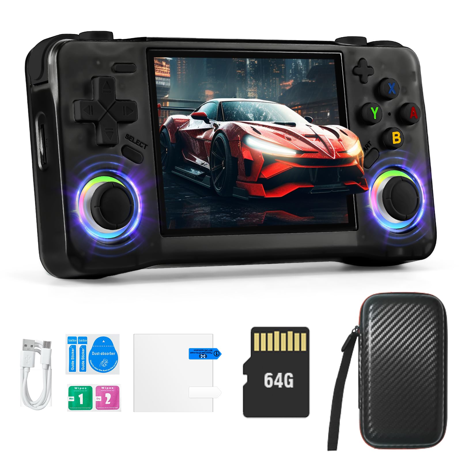 Console de Jeu rétro YHFITN avec écran IPS HD de 5,5 Pouces, Compatible avec Plusieurs émulateurs, Lecteur MP3/MP4 et Connexion TV, idéale pour Les Cadeaux d'anniversaire de Noël. (Blue Console de Jeu rétro YHFITN avec écran IPS HD de 5,5 Pouces, Compatible avec Plusieurs émulateurs, Lecteur MP3/MP4 et Connexion TV, idéale pour Les Cadeaux d'anniversaire de Noël. (Blue