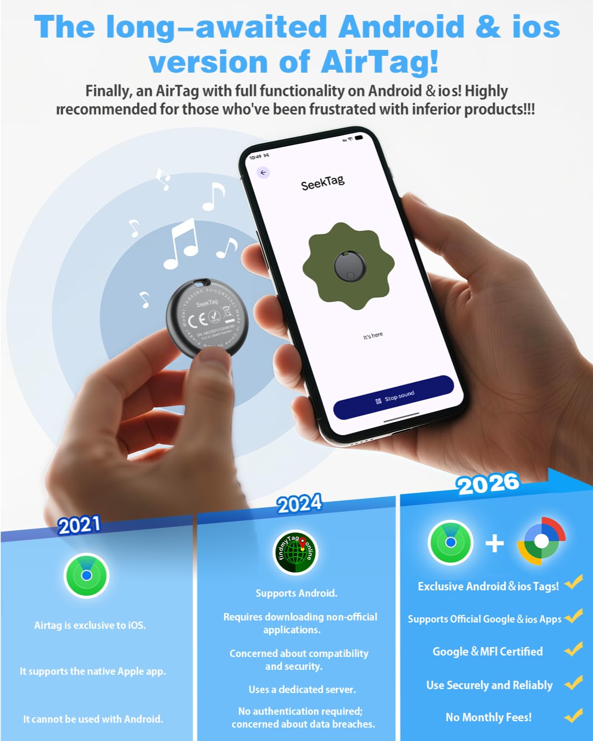 Amazon.co.jp: AirTags Android用 Air Tags 4個パック Android用
