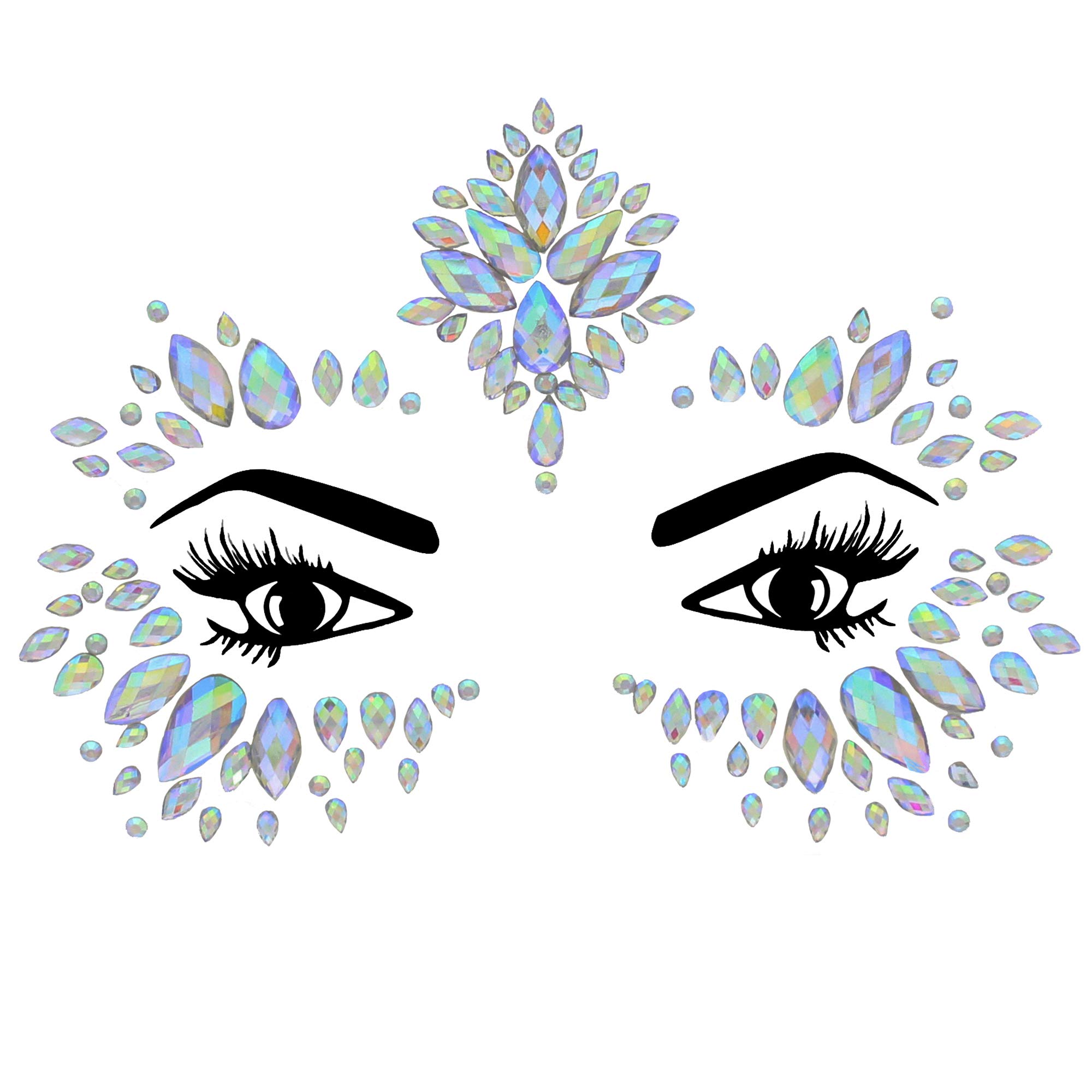 Zac's Alter Ego Women's Style R Ab Crystal Crystal Stone Face Gems/Jewels - Summer Festival Body Art Unicorn Mermaid Bindi Rave Bohemian Party