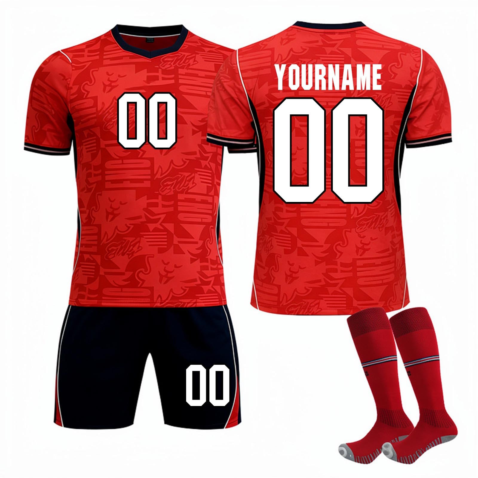 2026 Personalizada Equipacion Futbol Camiseta Fútbol Niño/Adulto con Nombre/Número, Set Completo 3 Piezas Camisetas y Shorts y Calcetines para Entrenamientos, Eventos de Equipo, Regalo de Aficionados — view 13