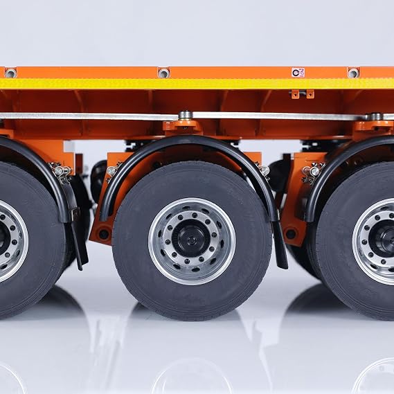 TOUCAN RC HOBBY 1/14 6 Axles Metal Flat Trailer for Remote Control Tractor Truck RC Cars