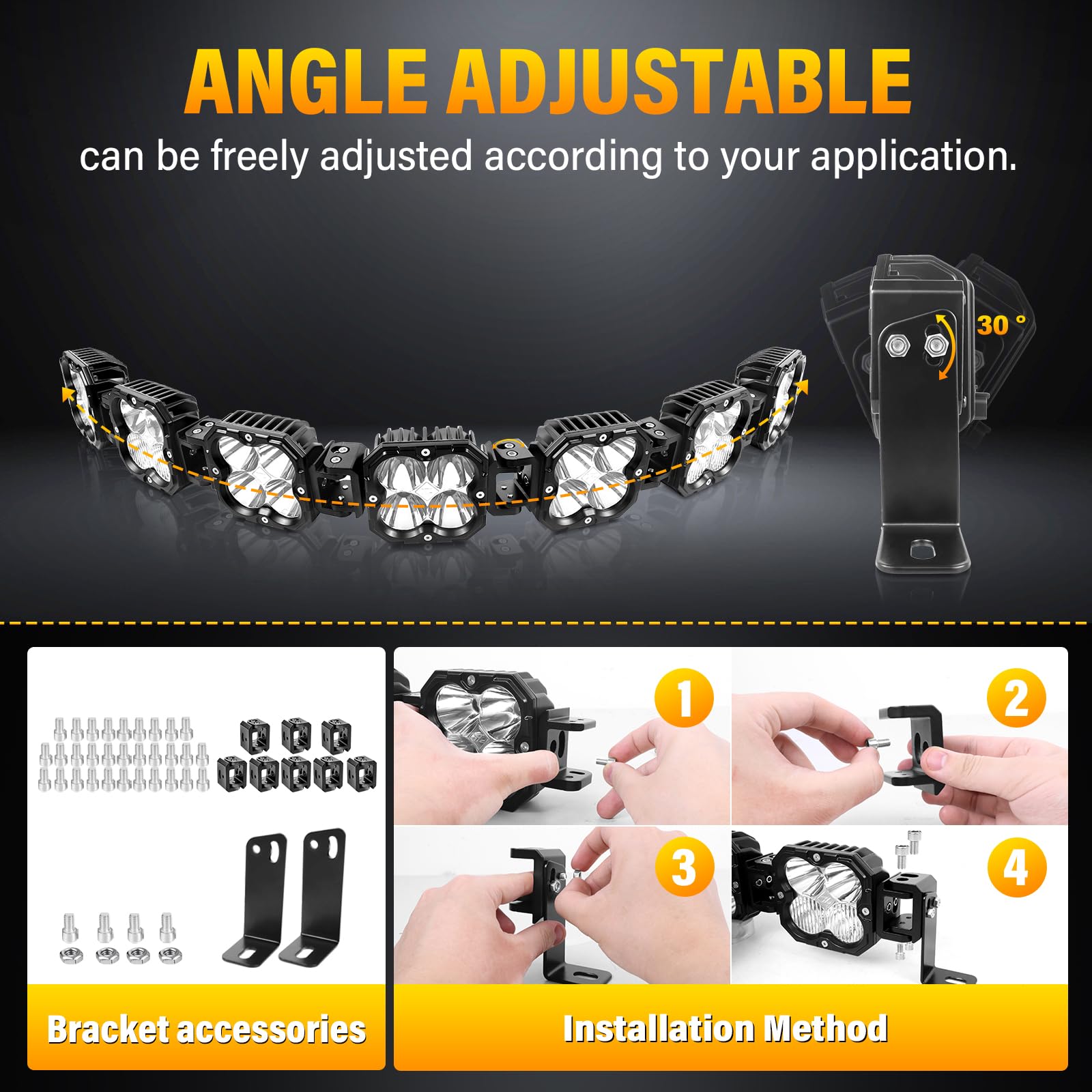 Amazon.co.jp: RIGIDON スクエアLEDワークライトバー 12V DTハーネス