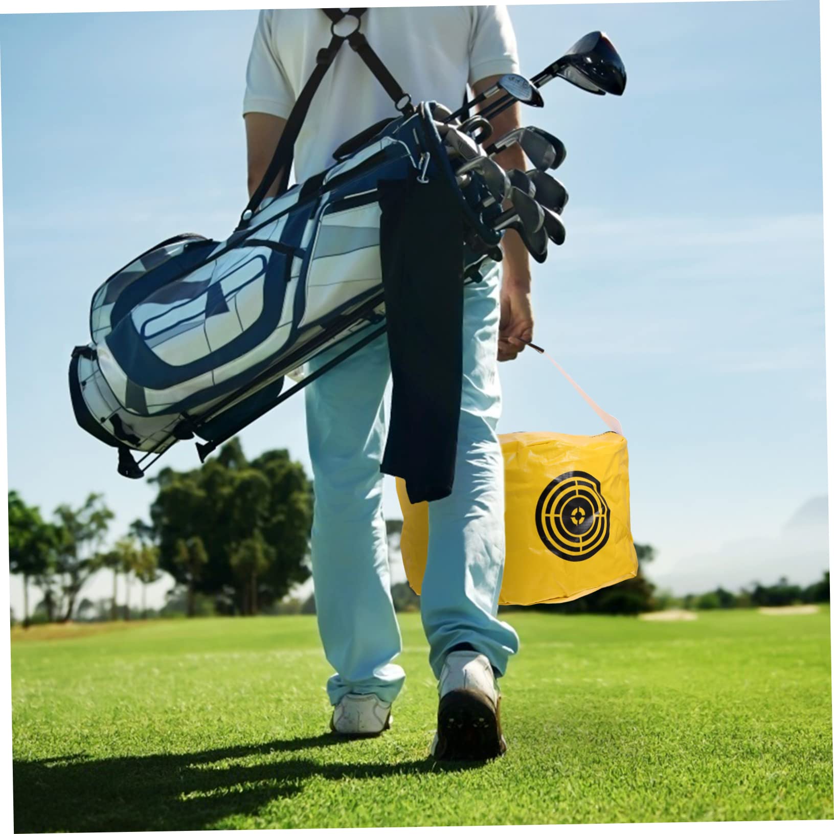 HEMOTON Borsa da Allenamento Swing Golf PVC Gialla per Pratica Potenza