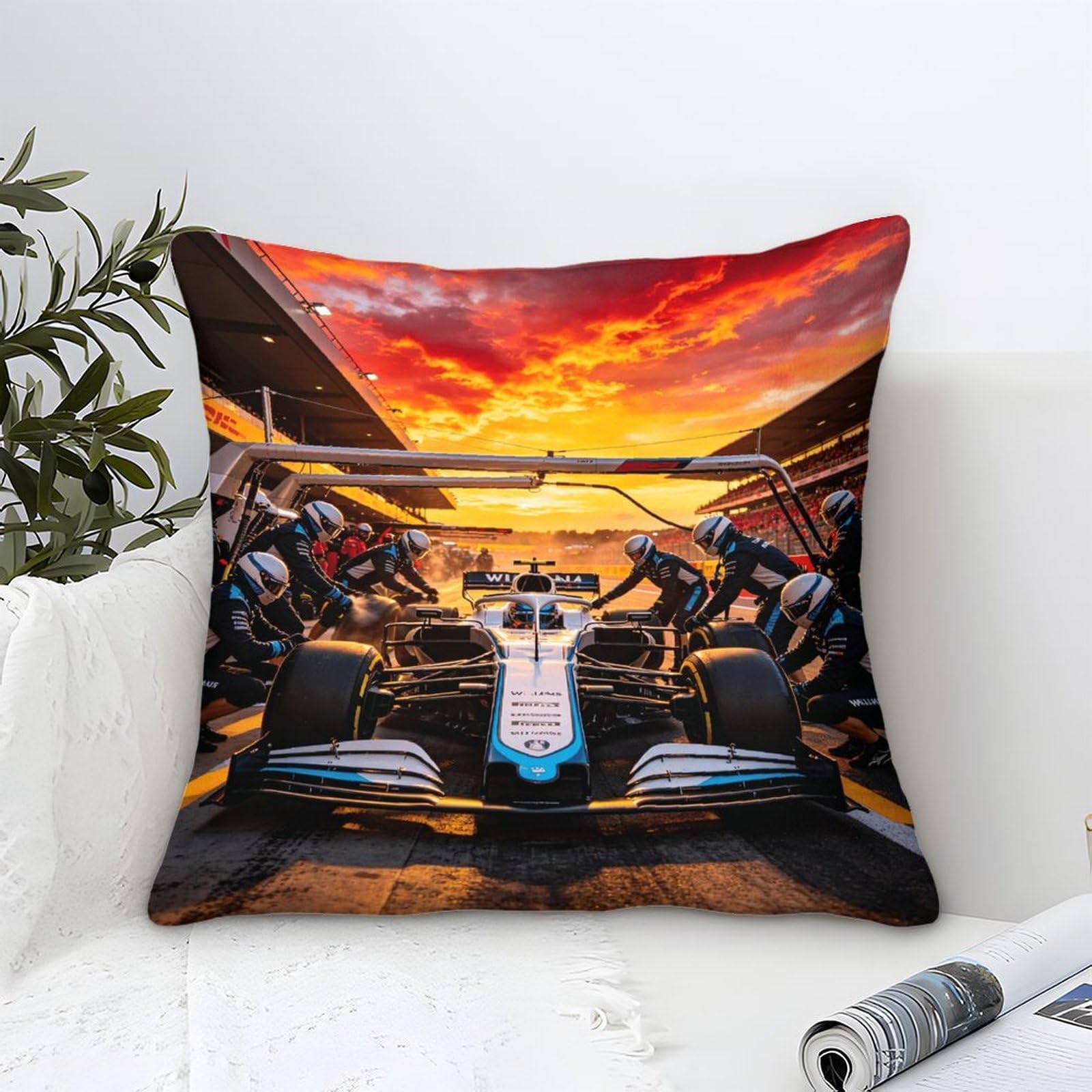 Dafufbw Formulaa Racing-8 Pit Stop Cushion Cover 40X40cm Formulaa Racing Throw Pillow Cover For Couch Sofa Home Decor, Microfiber