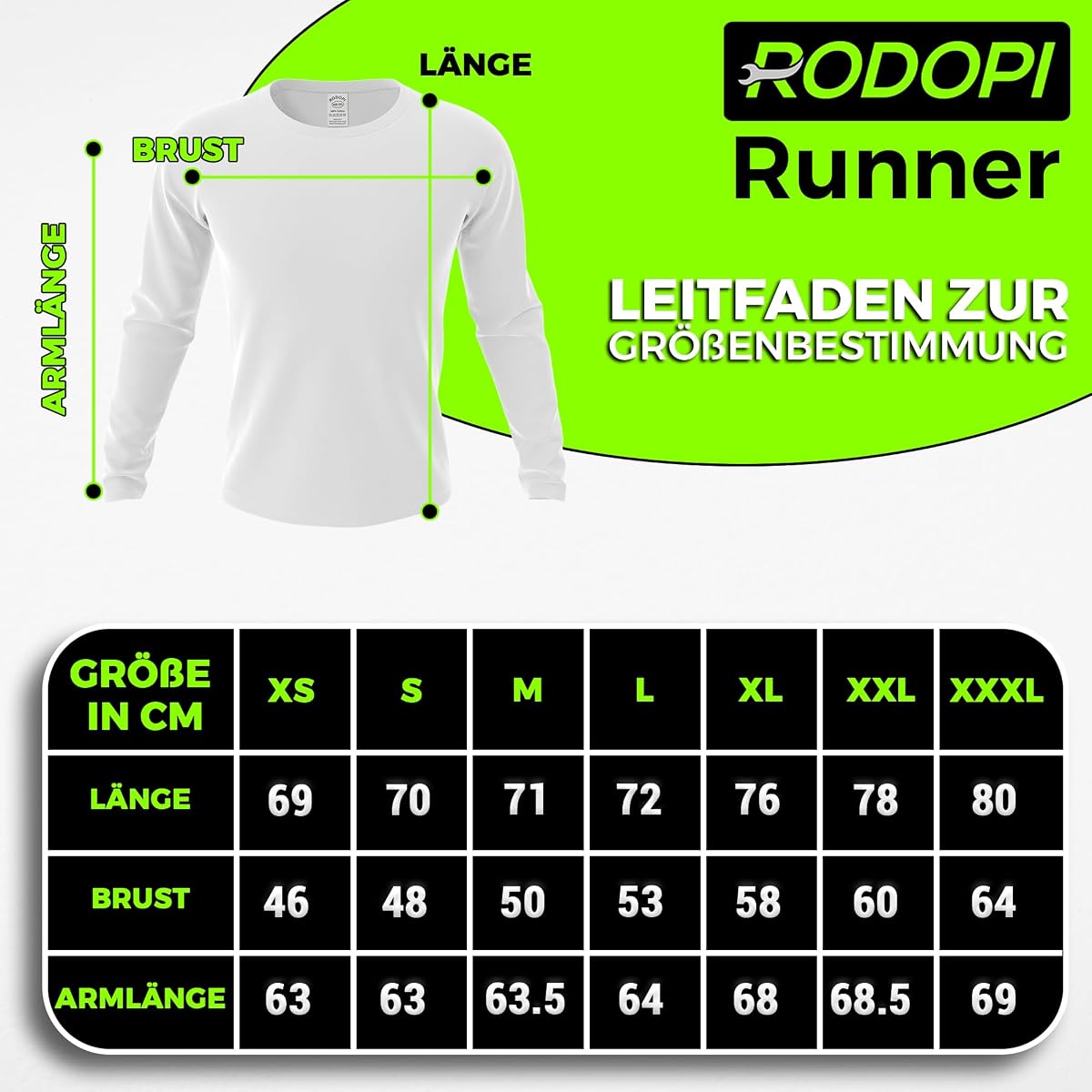 RODOPI Koszulka z długim rękawem Runner Longsleeve dla kobiet i mężczyzn rozm. XS-3XL T-shirt czarny i biały sweter roboczy okrągły dekolt 100% bawełna