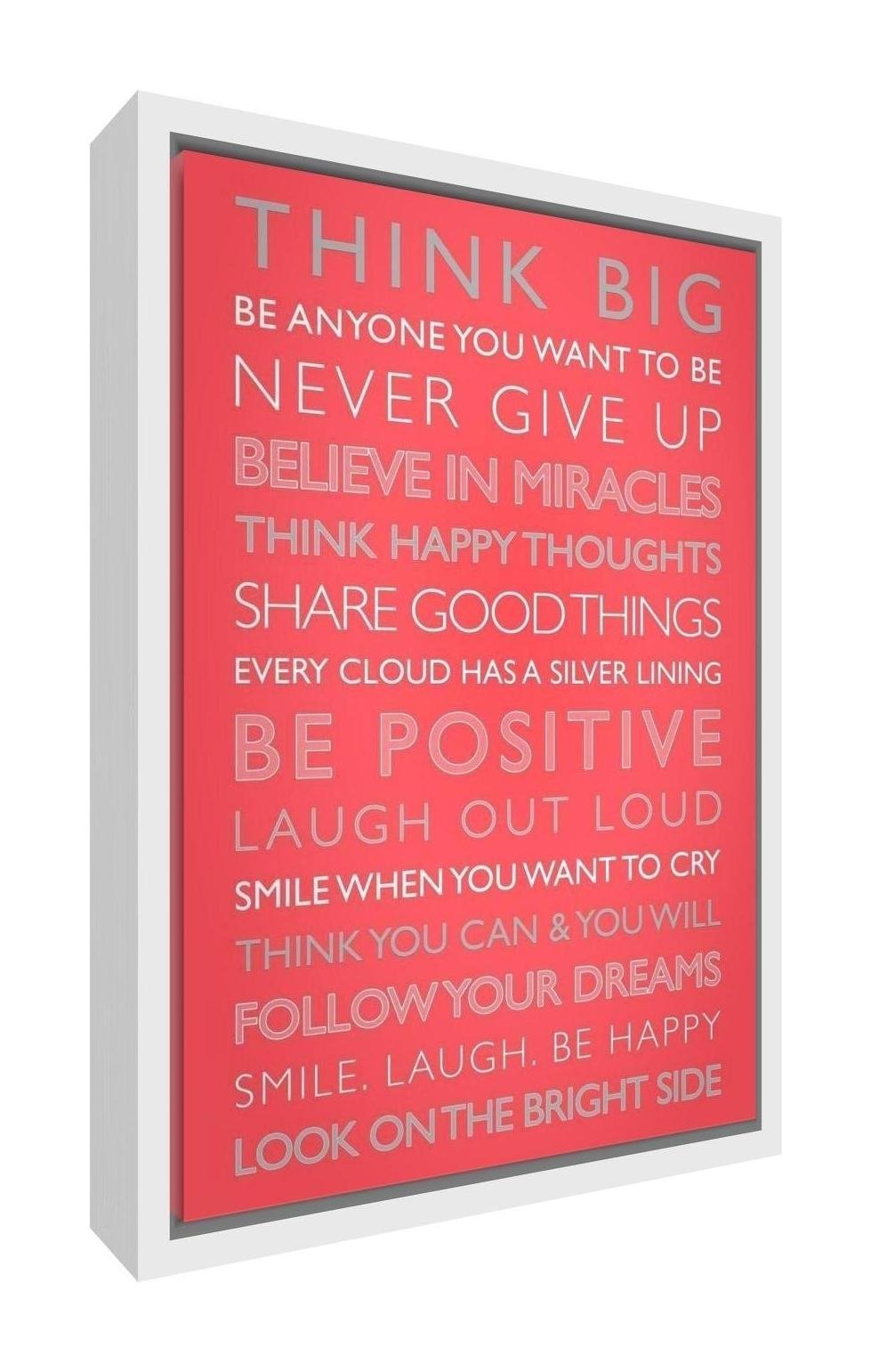 Feel Good Art Giclée Printed Canvas with Solid White Wooden Frame Surround  Coral, 64 x 44 x 3cm (Large), Wood, 60 x 40 cm