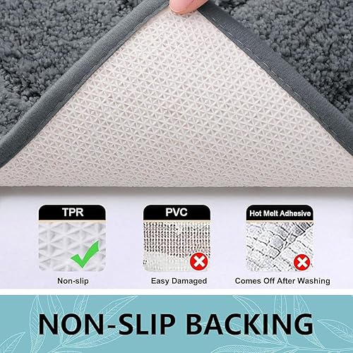 Miniatura 242 de Buganda Alfombras de baño, 24" x 16", Alfombras de baño de microfibra suaves y absorbentes, Alfombra de ducha esponjosa antideslizante, Alfombras de