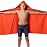 Flow Hydro Sport Towel - Microfiber Quick Dry Swimming Towels for Swim, Pool, Triathlon, and Other Water Sports in Medium, Large, Extra Large, and Hooded Sizes (Red, Large w/Hood)