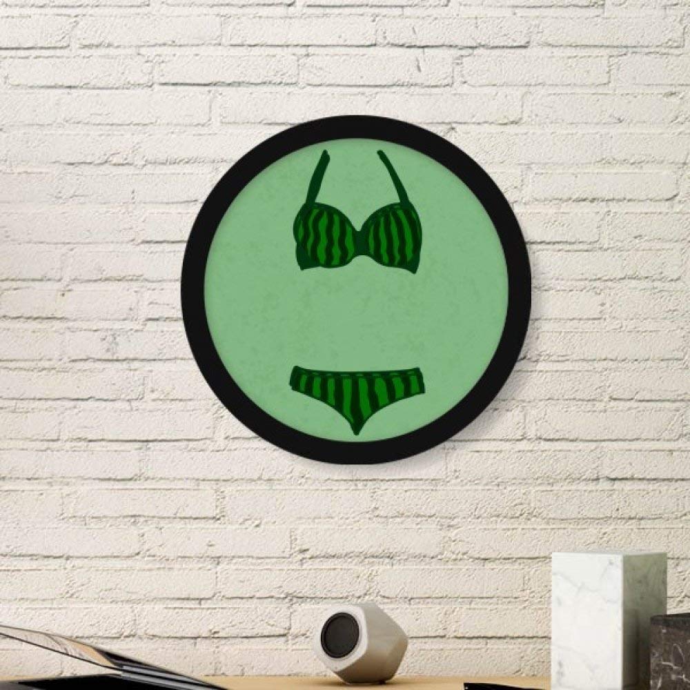 Cadre photo en bois rond illustration sexy pastèque idée cadeau déco maison originale