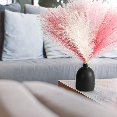 Miniatura 5 de ZizasAry 6 tallos de decoración de hierba de las pampas de 17 pulgadas de alto, pequeño, esponjoso, sintético, seco, hierba de las pampas, flores,