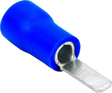 QDVM-110B100 Vinyl Quick Disconnect Terminal Male 100 Pack 0.110", Blue 16-14 Gauge