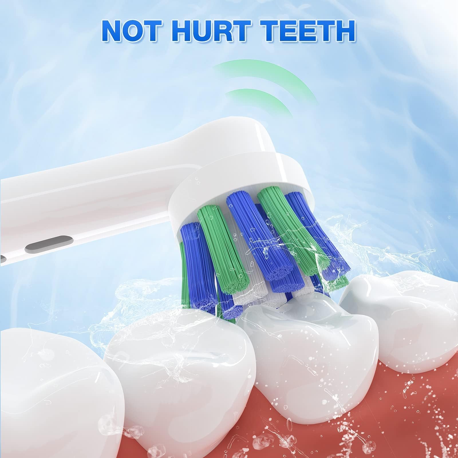 AnjoCare Testine di ricambio compatibili con Oral B Braun, confezione da 16 testine di spazzolino elettrico per Oral B che, testine professionali per spazzolini da denti per Oral B