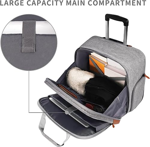 Miniatura 3 de MATEIN Bolsa con ruedas para laptop para hombres y mujeres, maletín grande con ruedas para portátiles de 17 pulgadas, resistente al agua, para