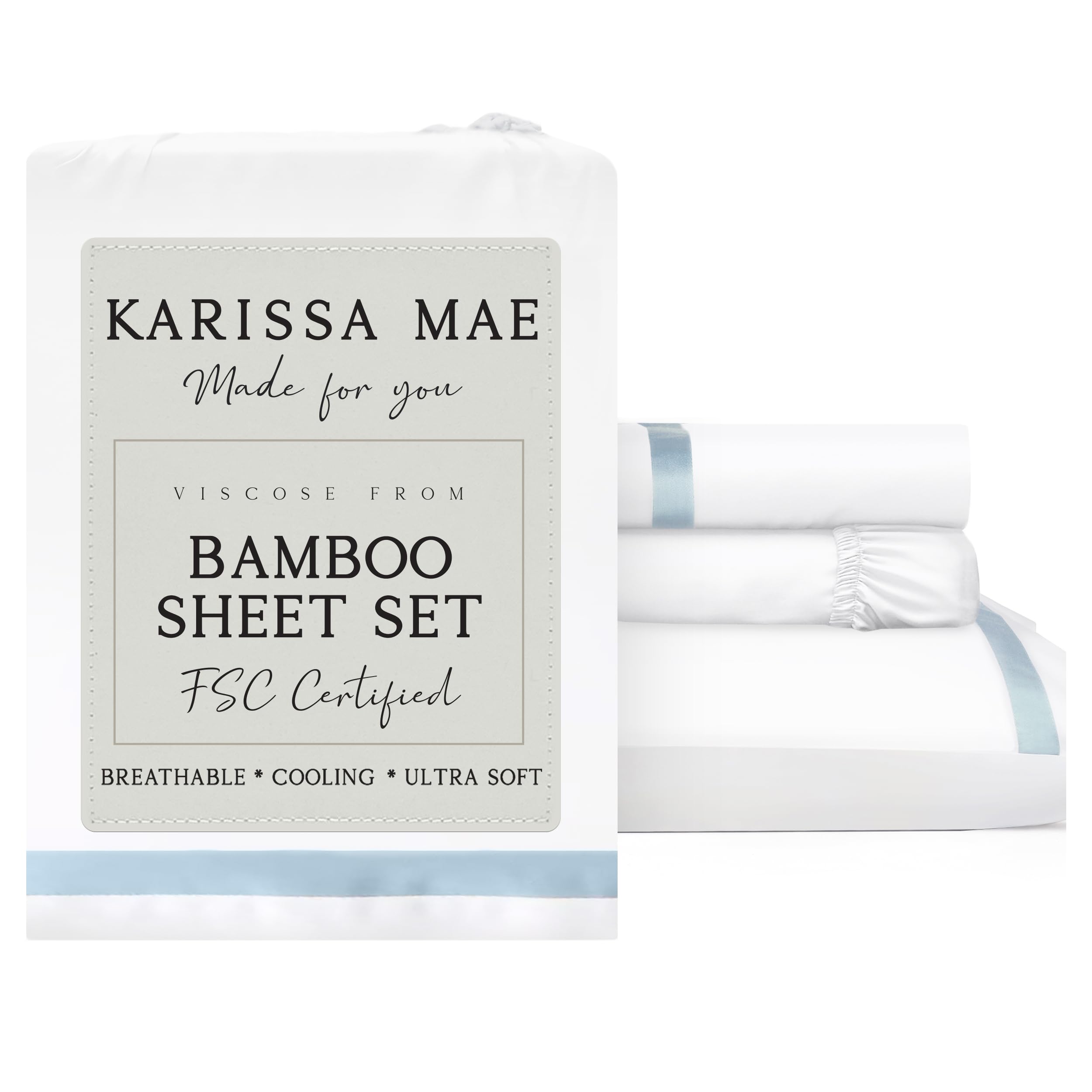 KARISSA MAE Luxury Bamboo Viscose Twin Size Sheet Set