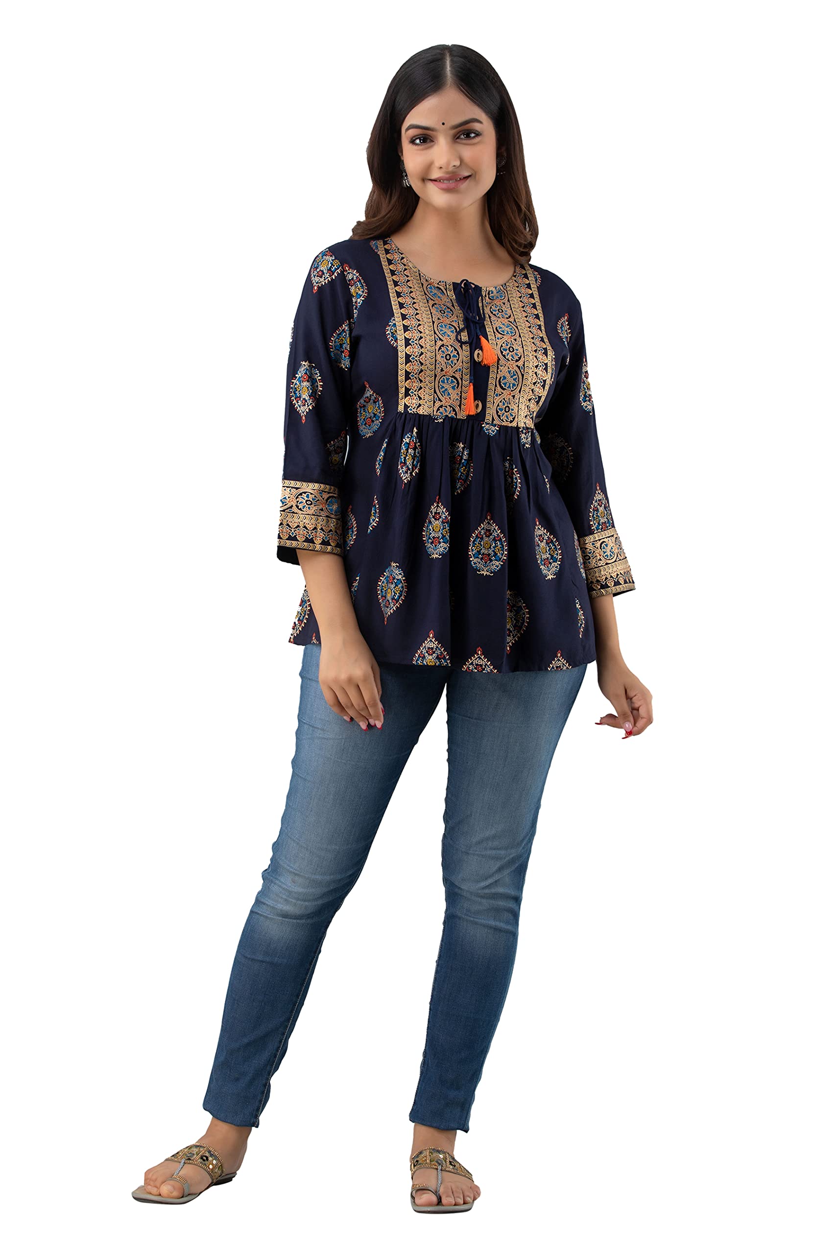 dmp export Women's Rayon Pintex Top-picture-50