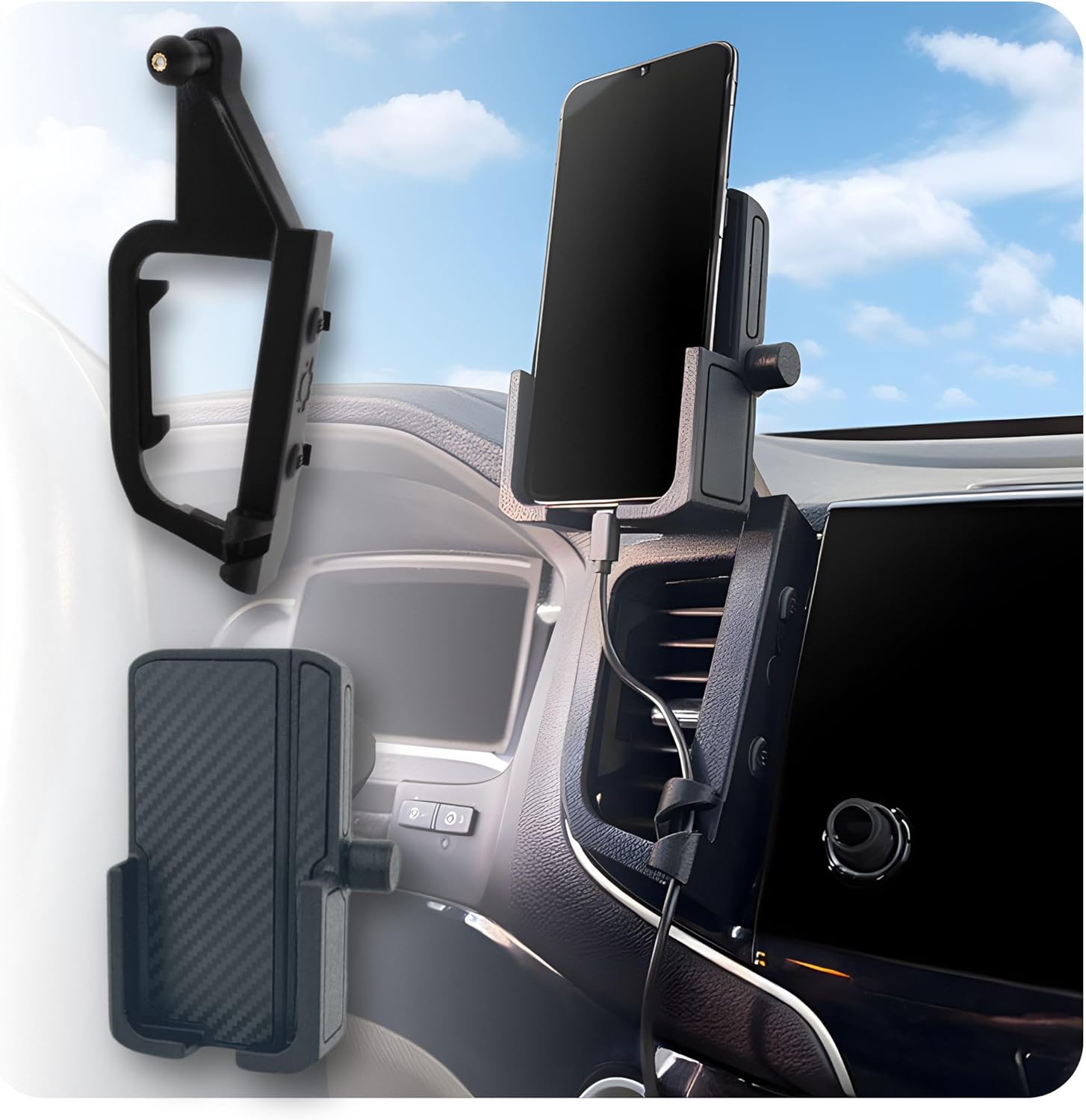 Phone Holder for Honda Pilot 2016-2022 Model Years/Custom Made/Easy to Install/No Tools Required