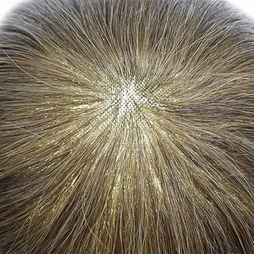 Miniatura 4 de Peluca de cabello humano para hombre, tipo tupé de cabello humano suave con encaje suizo, centro de encaje suizo para hombre, sistema de reemplazo