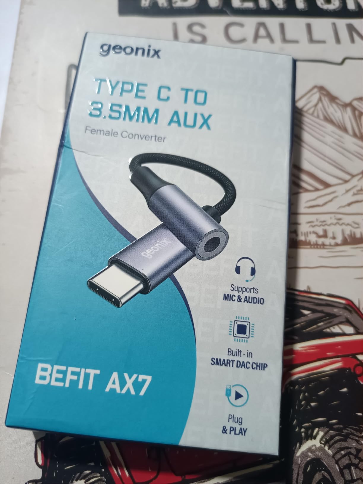 Geonix Befit AX7 Type C to 3.5mm AUX Adapter | Built-in DAC | Mic ...