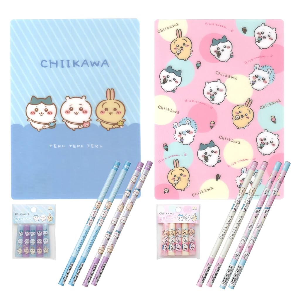 ちいかわ フィギュアと文房具セット ちいかわ 文具 7点セット キッズ ギフトセット 日本製 送料込み