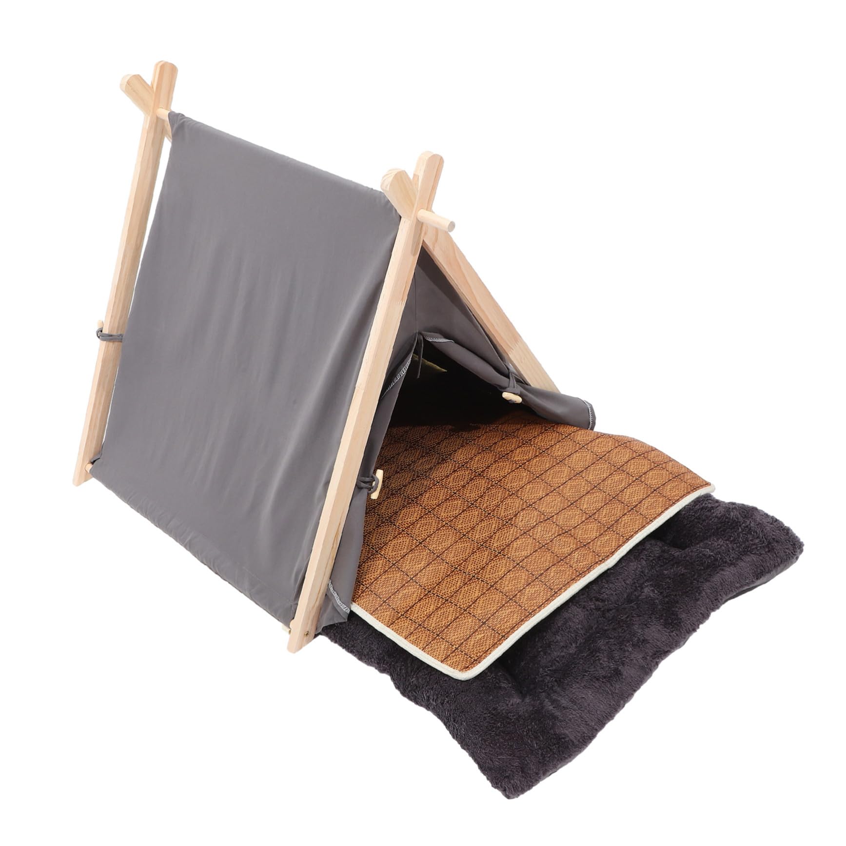 Tente pour chat intérieur anti-courants d'air avec nid lavable pour petit animal