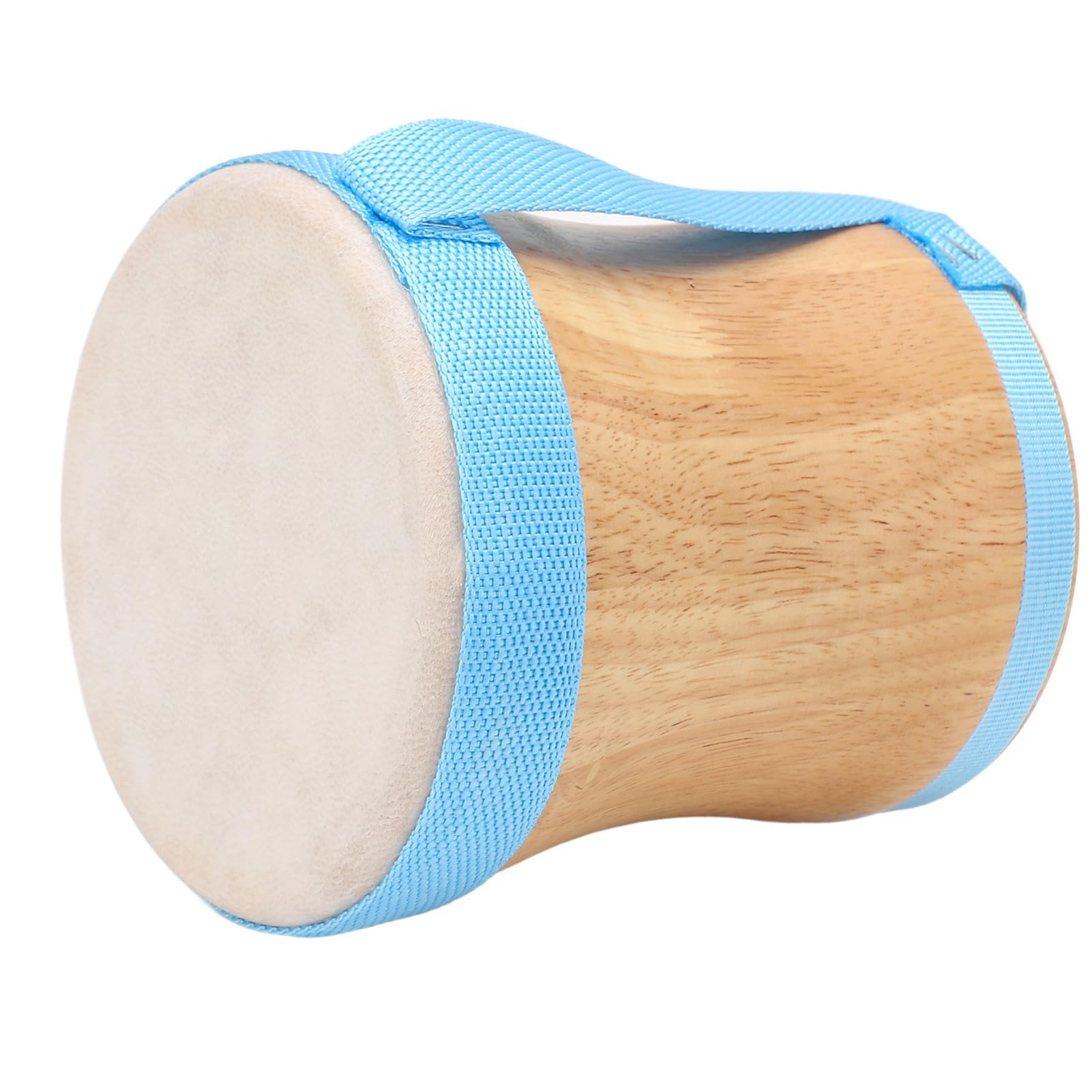 Tambour Bongo à main, instrument de percussion musical en peau de mouton avec sangle de transport et bâton (bleu)