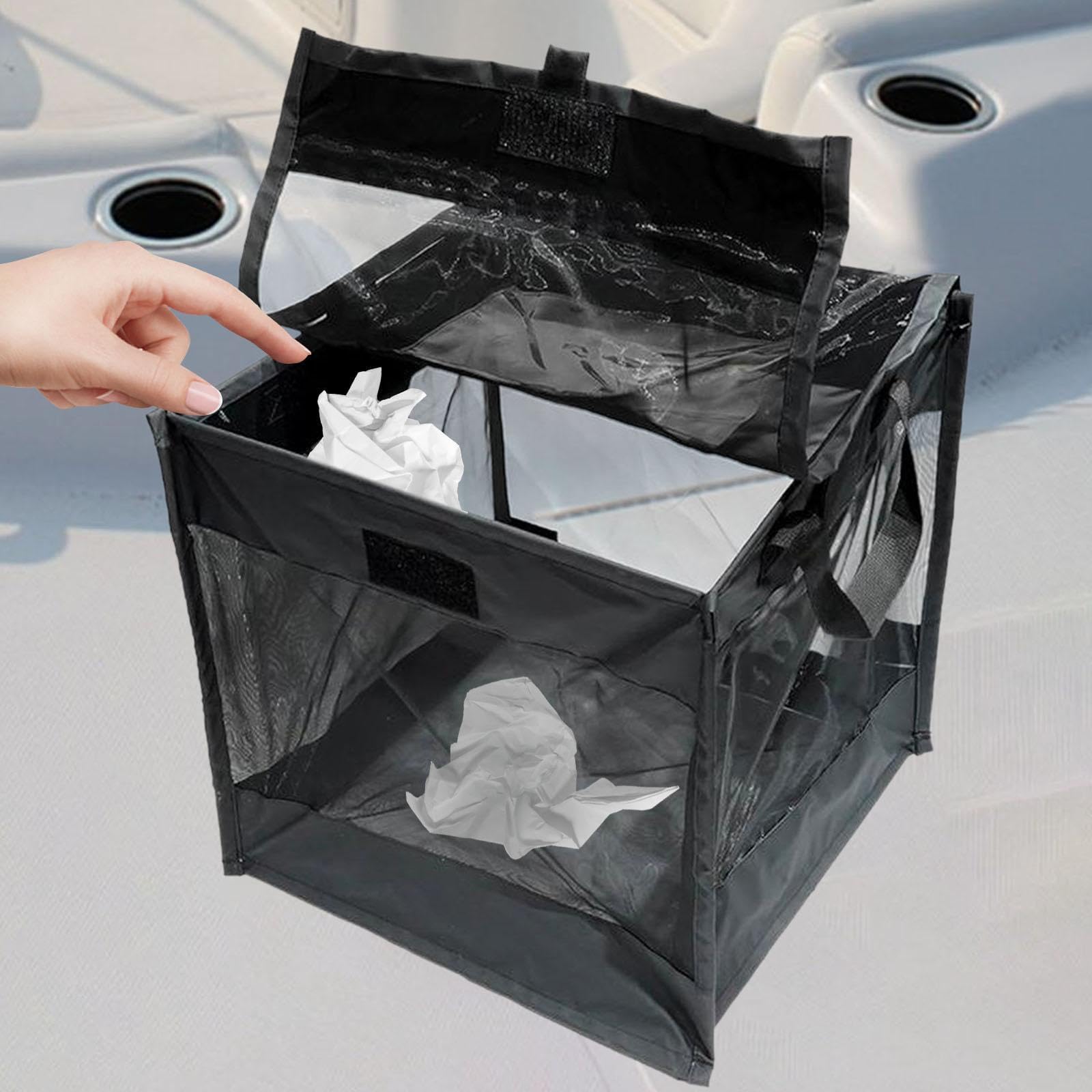 Yiju Camping Trash Bag Mesh Garbage Bag Outdoor Laundry Hamper Lightweight Trash Can Portable for Garden Lawn Kayak Outside