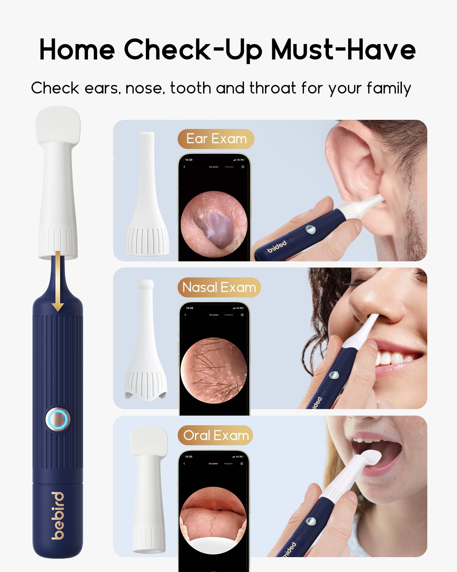 Earsight Plus Ohrenschmalz-Entfernungsset zur Kamera-Reinigung, HD drahtloses Otoskop, flexible Linsen aus Silikon, schmerzfreie Ohrpinzette und Reinigungstipps für