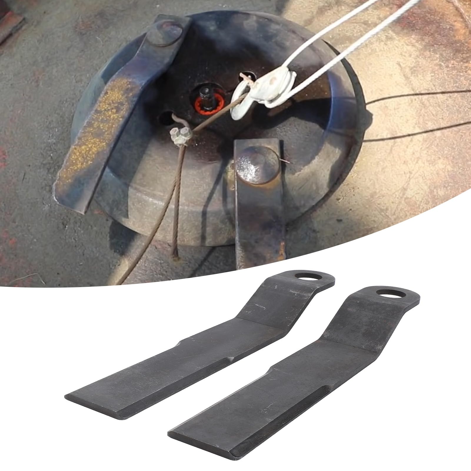 2 Cuchillas para Cortacésped, Cuchillas de Repuesto para Cortacésped AR400 de Acero de 2 3/8 Pulgadas