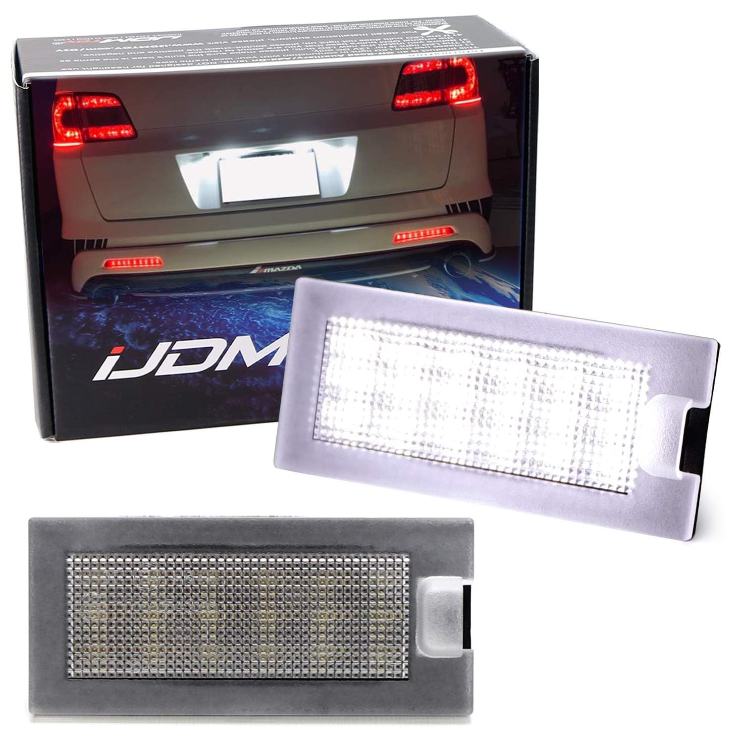 iJDMTOY OEM-Fit 3W Full LED License Plate Light Kit Compatible With 2009-2020 Dodge Journey (Fiat Freemont), Powered By 18-Piece Xenon White LED Diodes