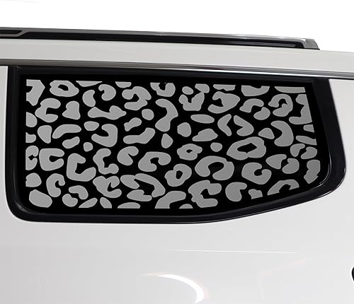 BOGAR TECH DESIGNS Calcomanía de vinilo precortada con estampado de leopardo y guepardo compatible con Jeep Wagoneer 2022-2024, negro mate