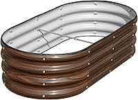 SnugNiture 4x2x1ft Galvanized Raised Garden Bed - Durable Oval Metal Planter Box for Vegetables Flowers