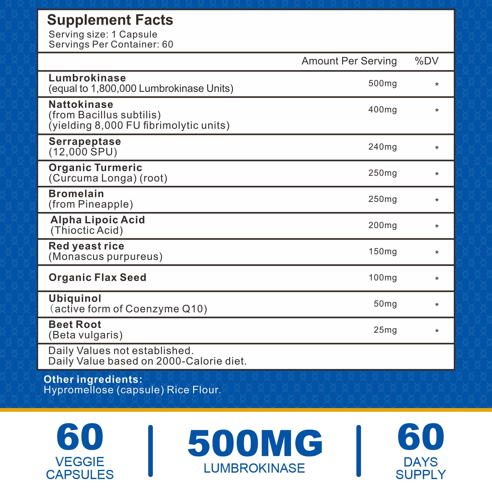 Liposomal Lumbrokinase Nattokinase Serrapeptase Complex, 60 Capsules — Amazon image 2