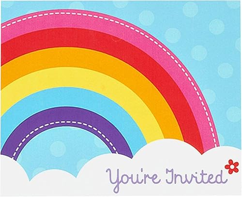 Rainbow deseos Party SuppliesInvitaciones 8