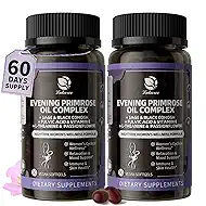 Lukaree 2 Pack Evening Primrose Oil Complex for Women – Hormone Wellness with Cold-Pressed EPO, 10% GLA, Sage, Fulvic Acid, L-Theanine – Cyclical Balance, Mood, Skin & Immune Health, 180 Softgels