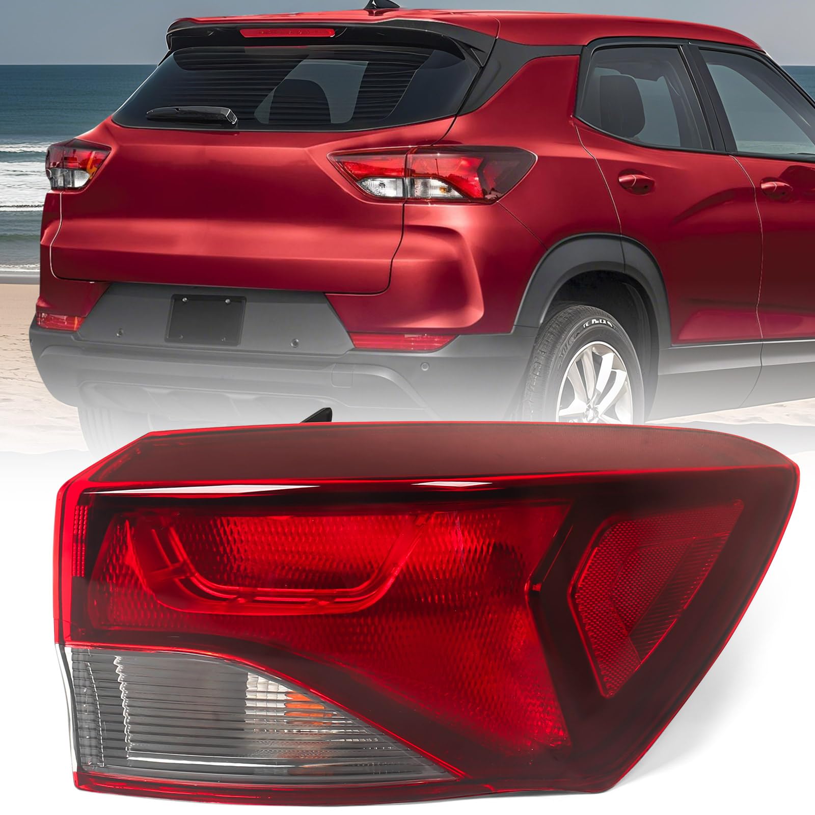 Huray Right Halogen Outer Tail Light Fit for Chevy Trailblazer L/LS/LT 2021-2025 RH Taillight Back lamp Rear Brake Lamp Assembly OE Style Replacement