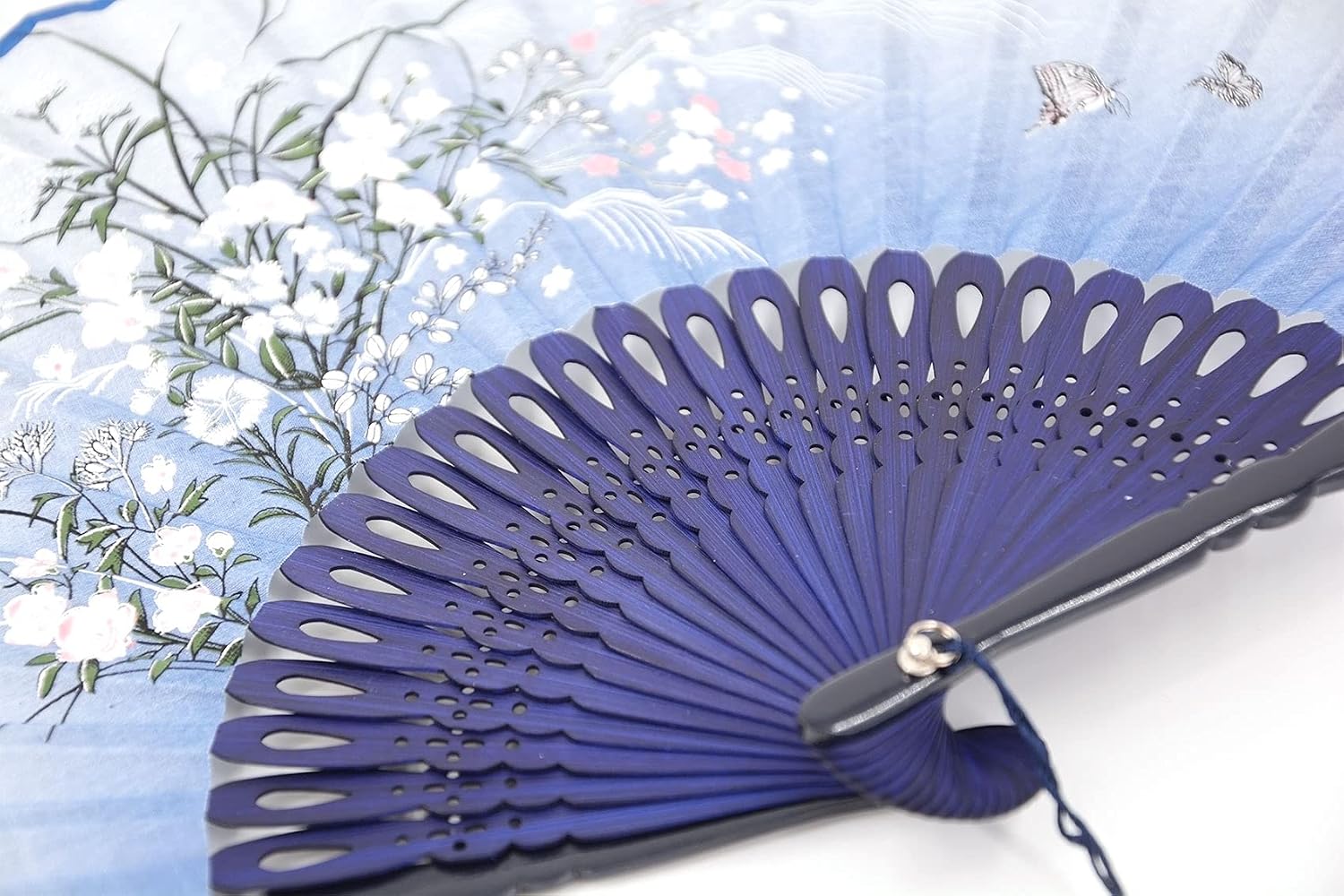 Hand Fan Foldable for Women, Handheld Fan, Blue Grassflower image 5