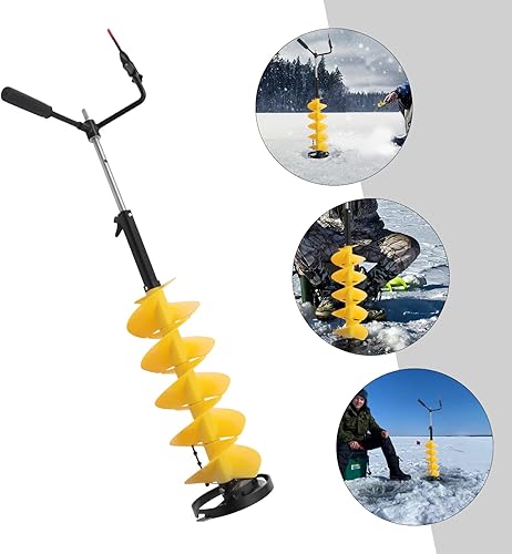 Miniatura 5 de WETUSSEX Taladro de hielo de 8 pulgadas con varilla de extensión, broca ajustable de longitud portátil de alta eficiencia, para herramienta de pesca