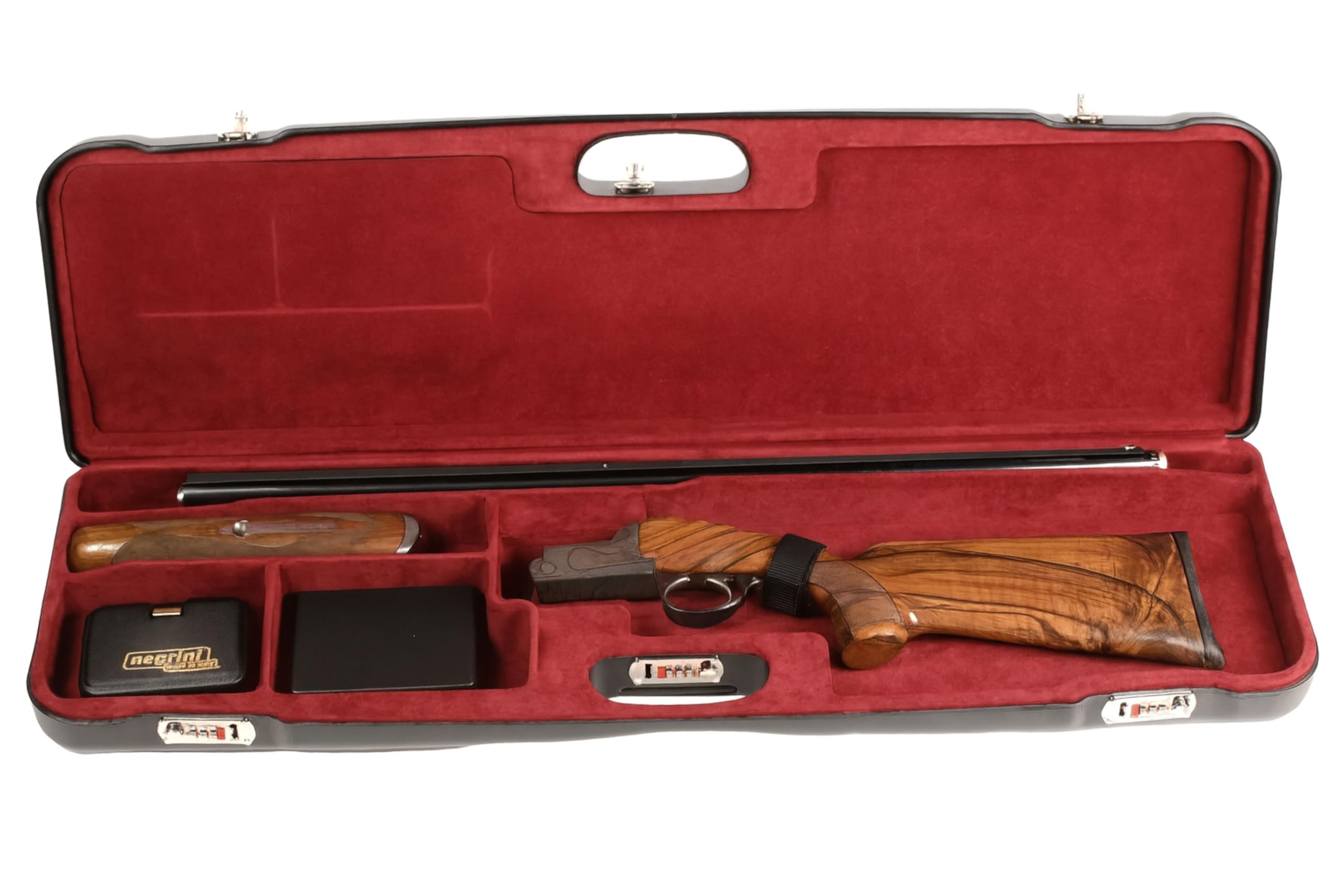 Negrini Shotgun Case - Hard Case for Over/Under, Un-Single, or Top-Single Shotgun - Fits 1 Shotgun, Up to 34” Barrels - Airline Approved, Double Wall, TSA Locks - Made in Italy - 1657 Series