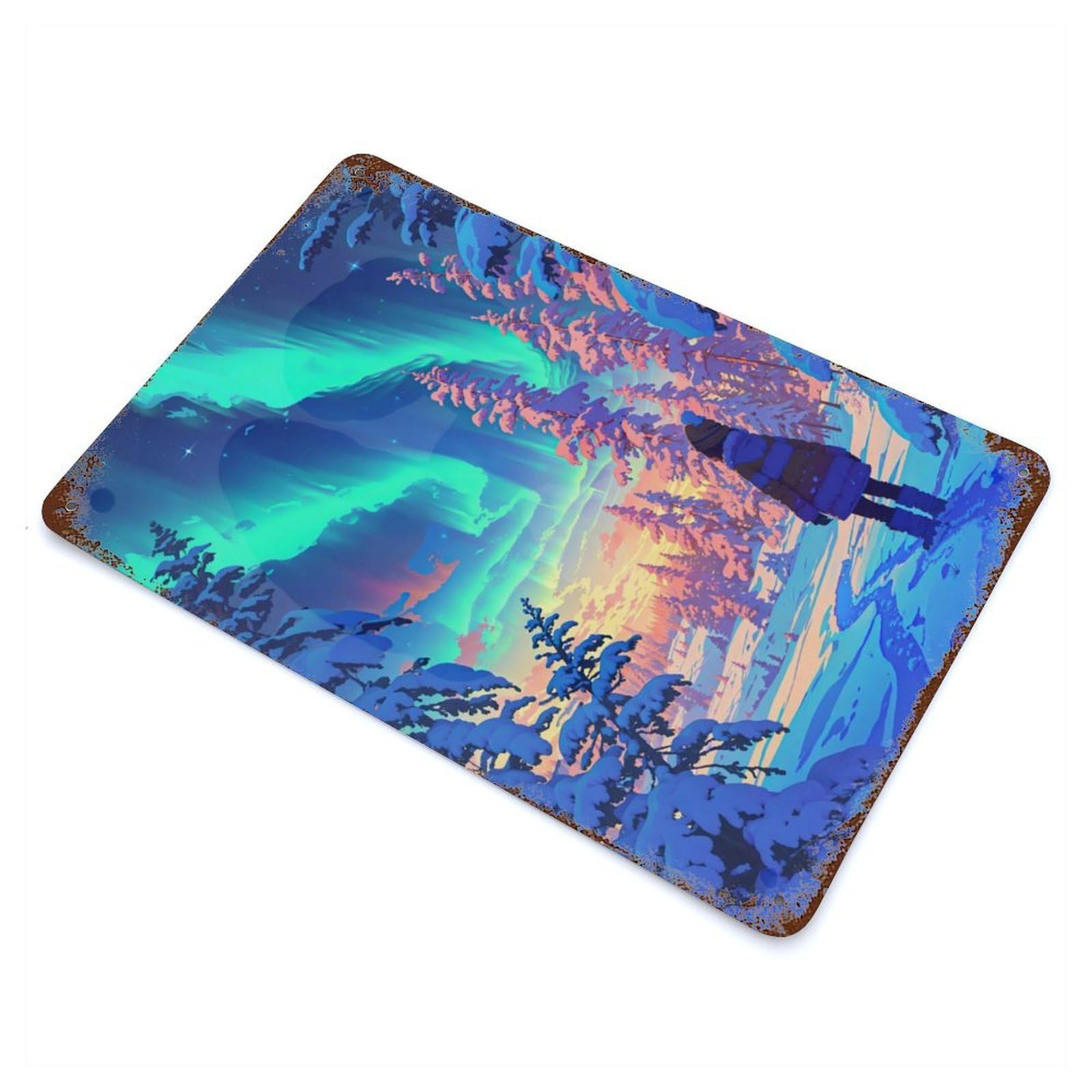 Retro Metal Sign with Polar Dreams Design 11.8"x7.9", for Living Room, Hallway And Home Decor, Farmhouse Wall Decor